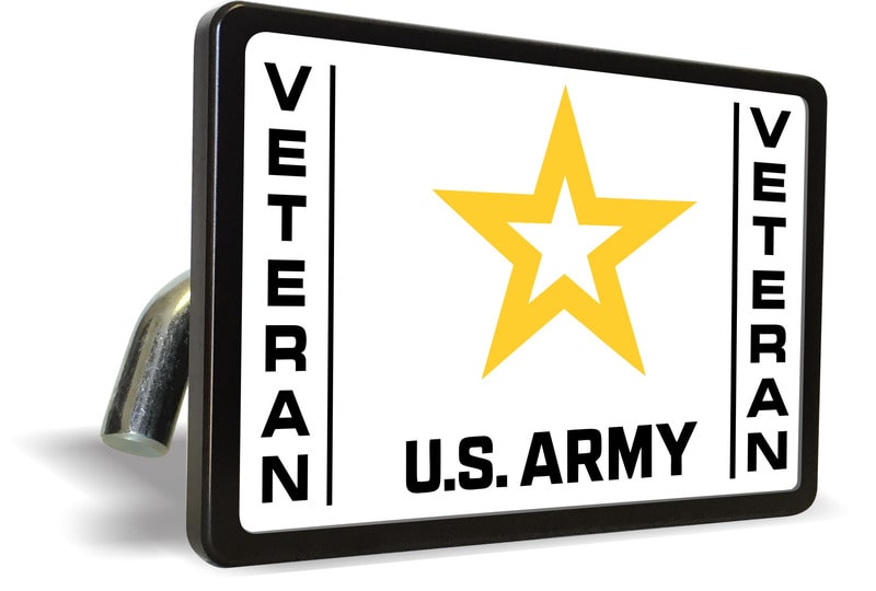 U.S. Army Veteran with Star Logo (YW) - Tow Hitch Cover